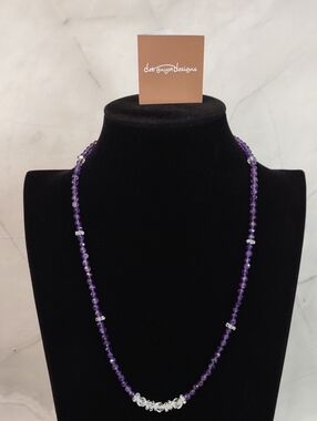 Deb Guyot Amethyst/Herkimer Crystal Quartz Necklace